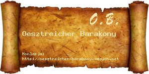 Oesztreicher Barakony névjegykártya